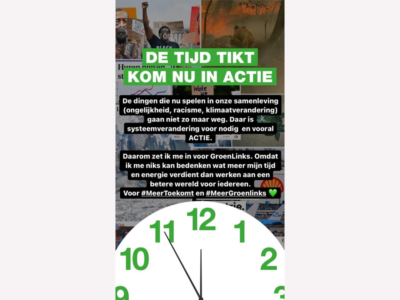De tijd tikt. Kom nu in actie voor het klimaat.